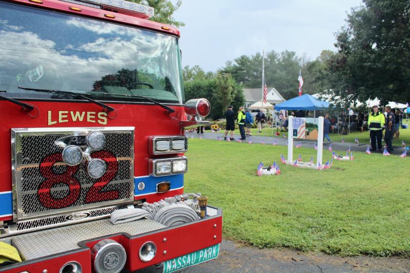 The Lewes Fire Department had two of its engines on site, as well as several officers and members of the volunteer department.
