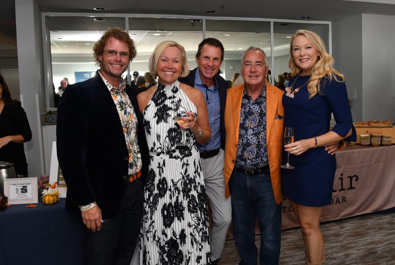 Getting together at the mixer are (l-r) Andy Staton, Mary Beth Hutton, Bobby Hutton, Patrick Saparito and Cheryl Crowe.