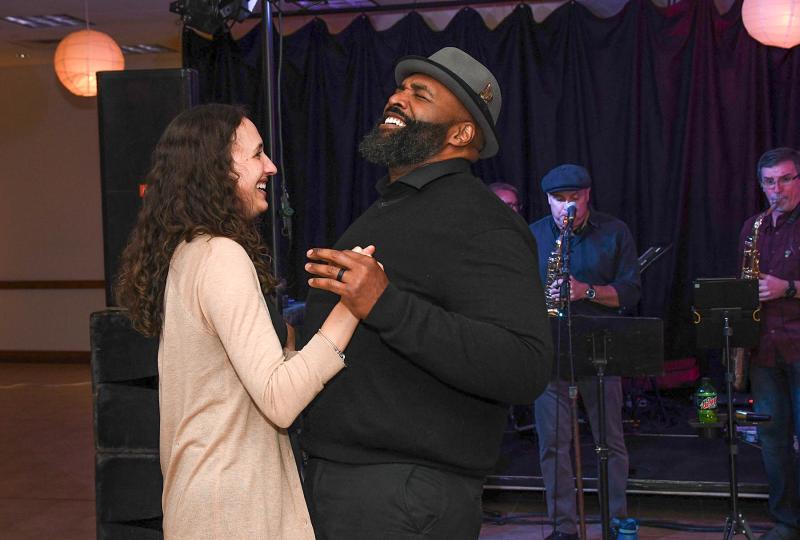 David and Valarie Carter dance to the music of The Funsters. They were married at the vineyards Aug. 12, 2017.