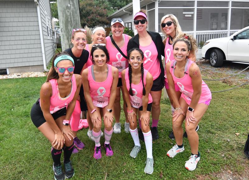 The Sandy Lives On team poses for a picture. Shown in back are (l-r) Michelle McLaughlin, Taylor Hatfield, Heather Heidel, Kathleen Kenney and Julie Boyd. In front are Rachelle Pownall-Brown, Shelly Karsnitz, Danielle Crofta and Olivia Fokas.