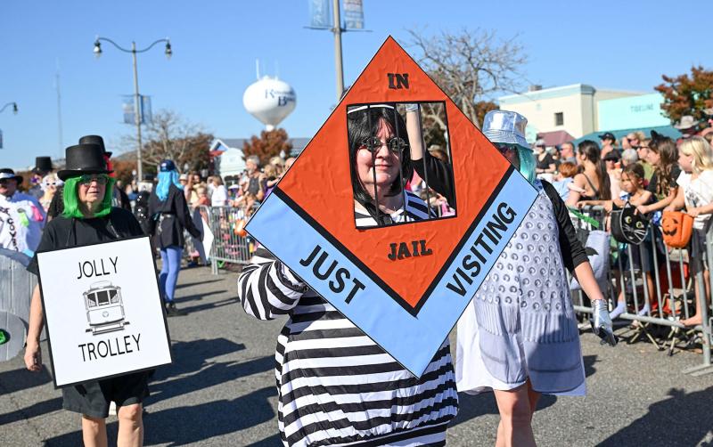 Joanne ONeill, a part in the group Monopoly Rehoboth-Style, Team Edge does not collect $200. Her group took top honors for their costumes.