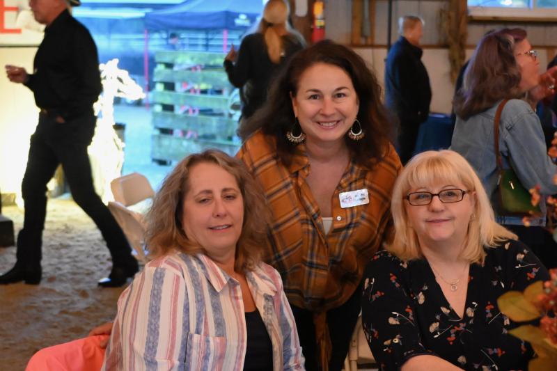 Enjoying the festivities at the SDTR Barn Dance are (l-r) Carisa Daisey, Jennifer Swingle and Cindi Williams-Susi.