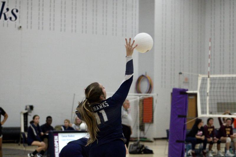 Seahawks senior Grace Fiorilla’s seven aces were a big reason Sussex Academy took early leads and never looked back.