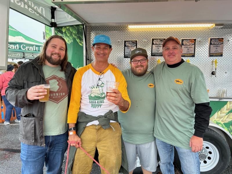 The creators behind the newest Dogfish beer, Nashi Raga, are (l-r) Burnish Brewing Co. founder Randy Mills, Dogfish founder Sam Calagione, Mate Iamurri and Rob Gardner.