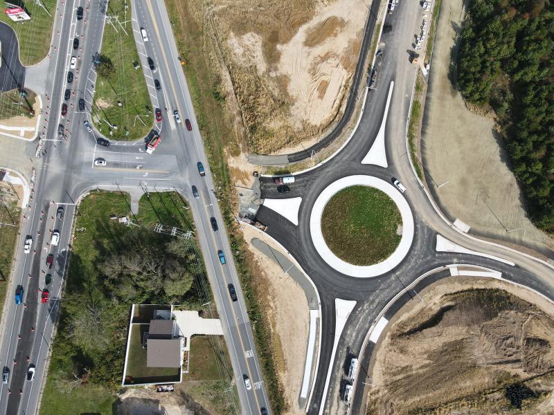 The upcoming closure at the intersection of Plantation Road, Beaver Dam Road and the Route 9 connector is needed to tie the new roundabout into each road. NICK ROTH PHOTO