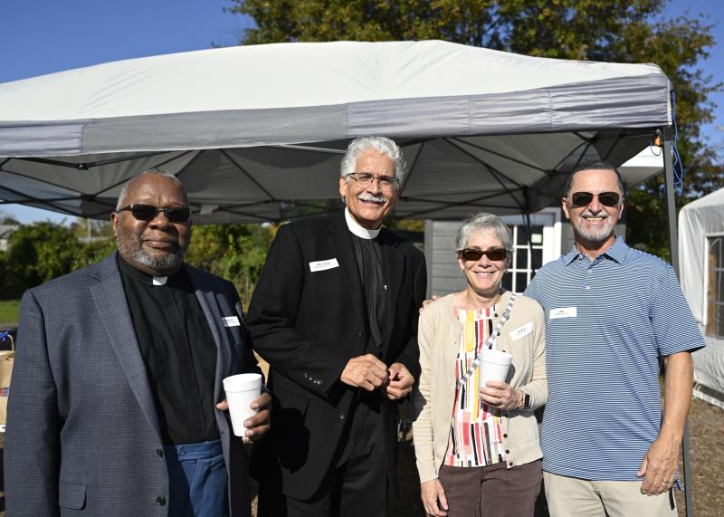 Attending the event are (l-r) the Rev. Charles Gilmore of Coolspring Presbyterian Church, the Rev. Eddie Jusino, Karen Palermo, and Jim Miller of Westminster Presbyterian Church.