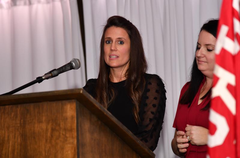 Jack Riddle’s daughters Stefanie Kotzur, left, and Laura McCreary speak about what a great father Riddle has been.