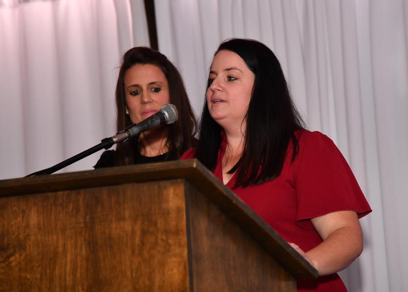 Riddle’s daughters Laura McCreary, right, and Stefanie Kotzur speak about what a great man Riddle is to his family.