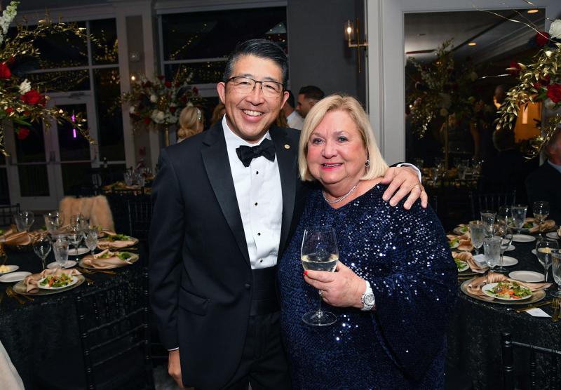 Beebe Healthcare President and CEO Dr. David Tam, left, and Vanessa Megee share a moment at the event.