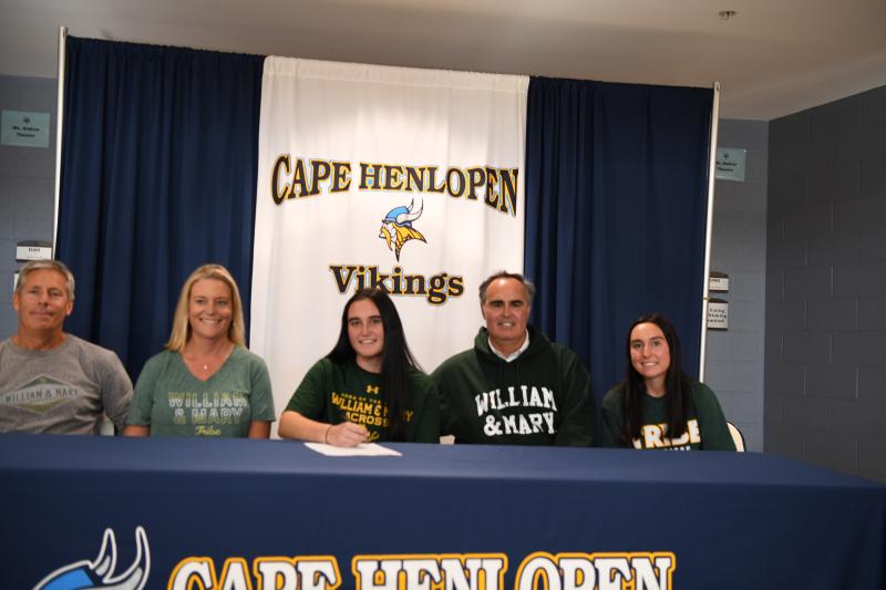 Anna Lopez will attend the College of William & Mary to play lacrosse. Shown are (l-r) Jay Beach, Janis Beach, Anna Lopez, Ernie Lopez and Claire Lopez.