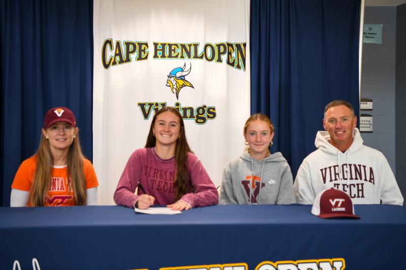 Lulu Rishko will attend Virginia Tech to play lacrosse. Shown are (l-r) Nelia, Lulu, Mairead and John Rishko.