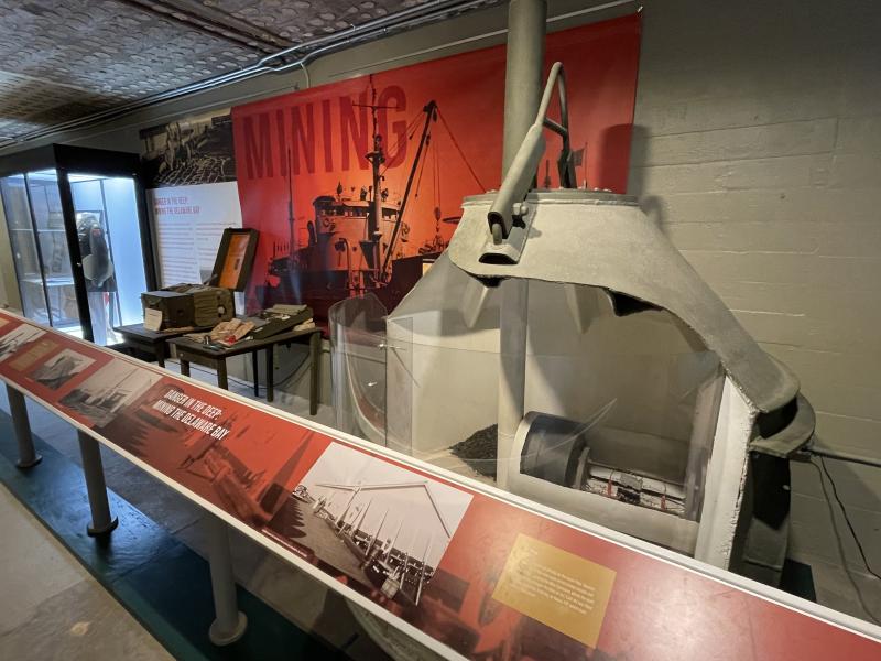 The Fort Miles mine exhibit includes a cross section of what a mine looks like inside. A Lewes resident owned the mine and made into a barbecue grill before ending up in the museum.