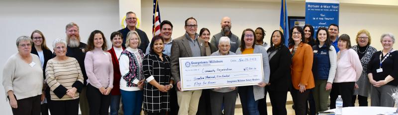 Representatives from organizations receiving Rotary grants gather with club members during a Nov. 28 appreciation luncheon.