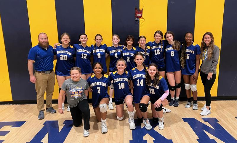 Team members shown in back are (l-r) coach Ryan Goodwin, Lillian Showard, Paige Nicholson, Riley Messick, Evan Kesselring, Quinn Nicholson, Brooke Holston, Emily Stephens, Acadia Coughenour, London Sturgis and coach Brittany Rummel. In front are Georgia Murray, Julianne Bounds, Adeline Lutz, Lily Hazzard and Gianna Buell. SUBMITTED PHOTO