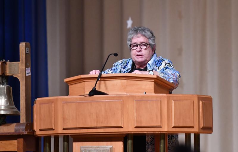 Guest speaker Dr. Judith Pierson speaks to the family members gathered to remember their late loved ones.