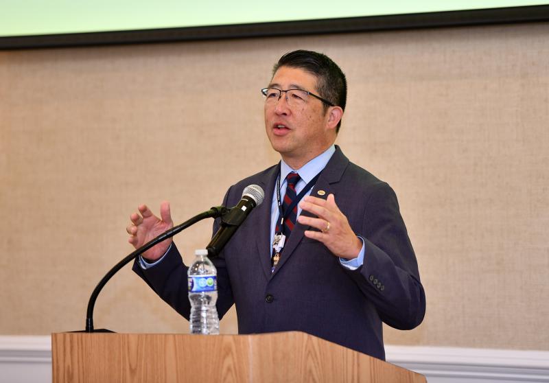 Beebe Healthcarte President and CEO Dr. David Tam welcomes attendees to the American Heart Association/American Stroke Association’s second annual Statewide Stroke Summit at Hyatt Place in Dewey.