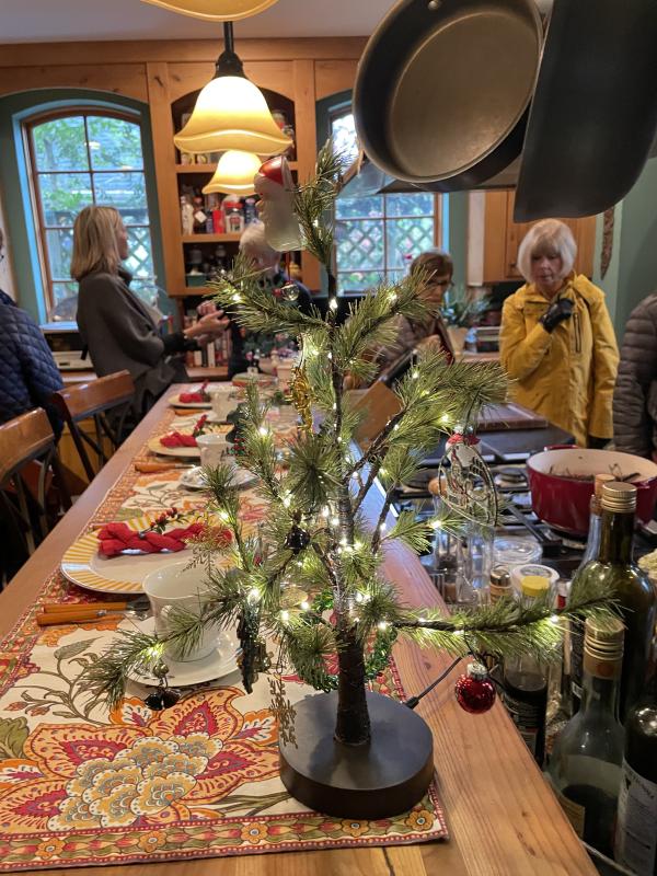 A small tree in the kitchen at the home of Walker home on Kings Highway includes family heirloom decorations.