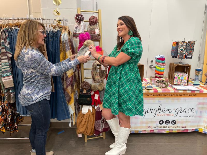 Gingham + Grace Boutique owner Jami Jackson and mother Debbie Faust had a record-breaking day. SUBMITTED PHOTO