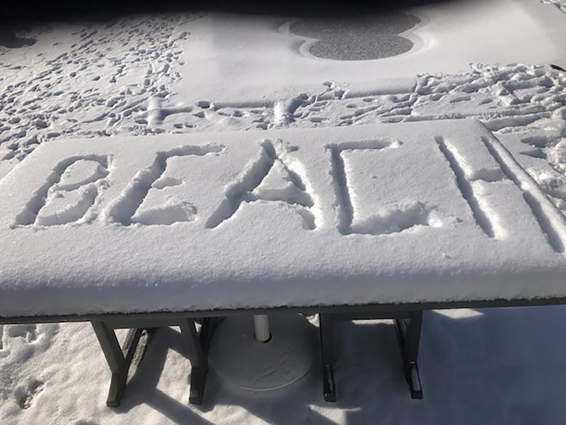 Preston and Jacqui Lytle of Rehoboth Beach show the one word that will be on everyone’s minds in about four months.