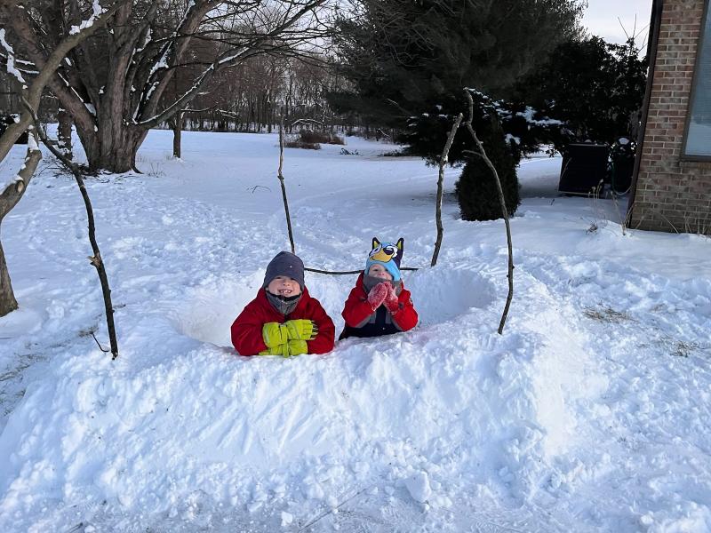 Pamela and Richard Sweeney sent us this photo of their grandsons, Colton Clendenin, 9, and Benjamin Clendenin, 3, having a great time in the snow.