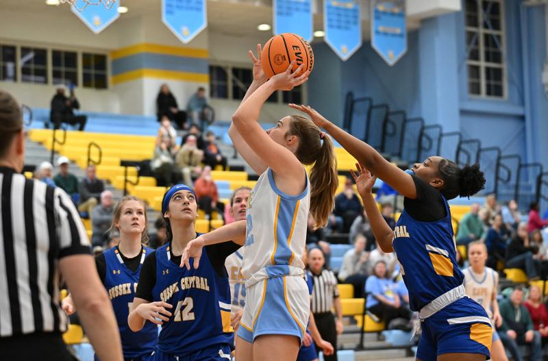 Hayden Hudson hits her first basket of the game to honor her aunt. “I think she would be happy that we got the win even though it was against her alma mater,” said Hudson. “I think she would be happy that we played well.”