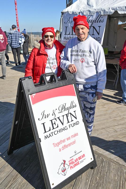 Phyllis and Irv Levin, whose son is a Special Olympics Delaware athlete, matches the donation of anyone during the plunge. They then tripled each donation just before the plunge.