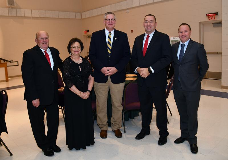 Attending the gala are (l-r) Georgetown Mayor Bill West and his wife Faye, Georgetown Town Manager Eugene Dvornick, Sen. Brian Pettyjohn, R-Georgetown, and Executive Director of the Delaware League of Local Governments, Dr. Kevin Spence.