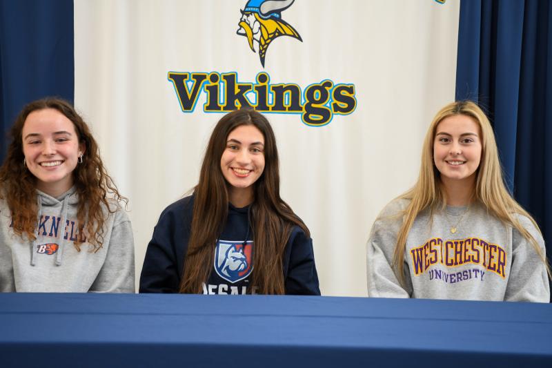 Three Cape athletes revealed their college choices at a signing ceremony Feb. 7 in the Cape rotunda. Shown are (l-r) Lillian Fisher, cross country and track & field, Bucknell University; Ashley Carrier, track & field, DeSales University; and Olivia Burkentine, women's lacrosse, West Chester University.
Olivia Burkentine, women's lacrosse, West Chester University.