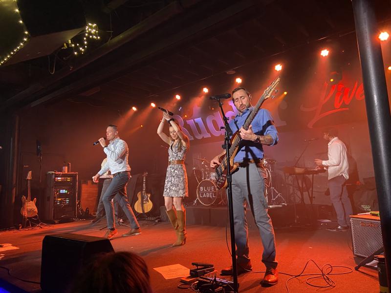 The Blue Label Band entertains hundreds of attendees at the 2023 Cape Henlopen Educational Foundation Winter Jam fundraiser. ELLEN DRISCOLL PHOTO