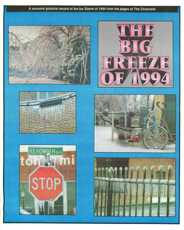The Milford Chronicle staff put in extra hours to publish this commemorative edition on the freak ice storm in 1994.