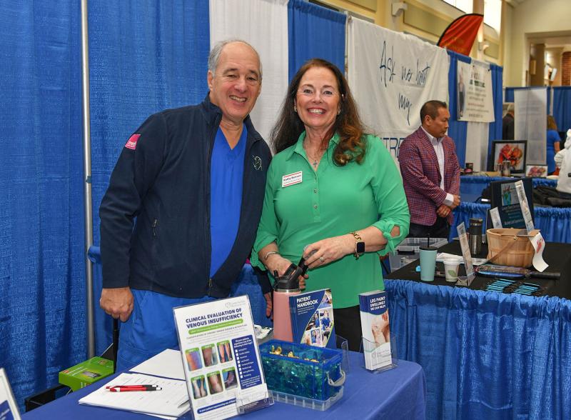 Dr. Robert Fried of the Center for Vein Restoration takes a moment with Delaware Resorts Expos owner Kathy Benson.