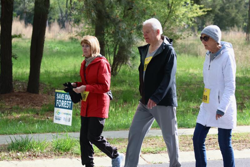 Walking the course during the Race for Open Space are (l-r) Betsy Reimer, executive director, Lewes Chamber of Commerce; Ted Becker, former Lewes mayor; and Ann Ross.