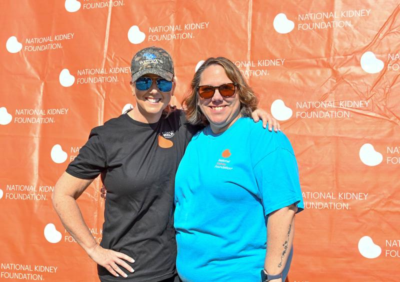 Nicole Scharf, associate executive director of the National Kidney Foundation of Maryland and Delaware, and Kristy Ferracci, right, community outreach manager. They both are living kidney donors.
