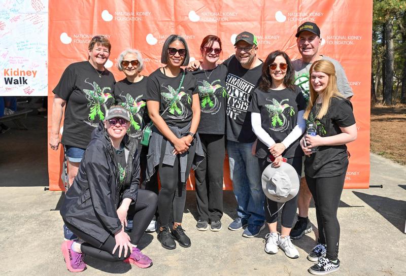 Walking to support Mike Horseman are his friends and family. Shown in back are (l-r) Beverly Baker, Marth Bailey, Nicole Clasyton, Mandy and Mike Horseman, Ruby and Mark Schaeffer and Leah Hoerseman. In front is Ingrid Petterson.