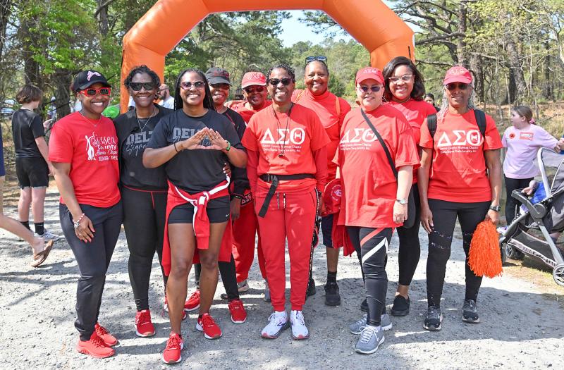 Participating in the Kidney Walk are the Sussex County Alumnae Chapter of Delta Sigma Theta Sorority Inc. members and friends. Shown are (l-r) Keiosha Shelton, Monique Jones, Mickeya Linzie, Sharon Hines, Jacqueline Brisco, Dana Paskins, Annette Wright, Paula Roberts, Jonae Savage-Hall and Nina Graves.
