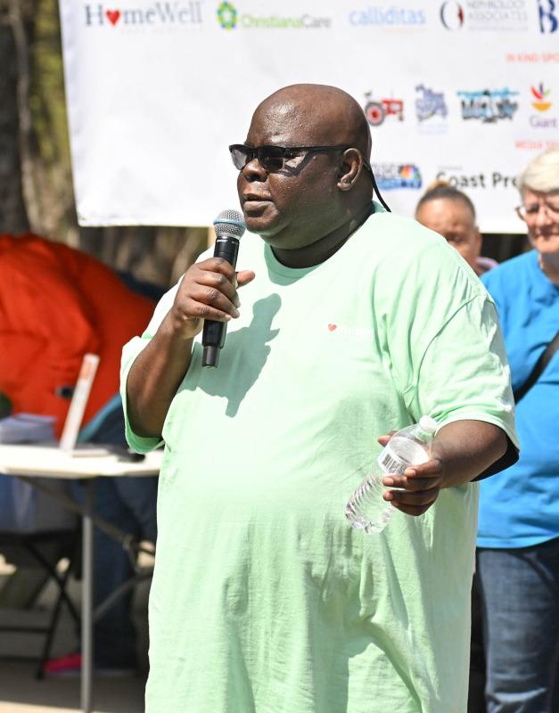 Will Childers, owner of HomeWell Care Services in Georgetown, speaks at the event. He is a Kidney Walk platinum sponsor, and he is on dialysis.