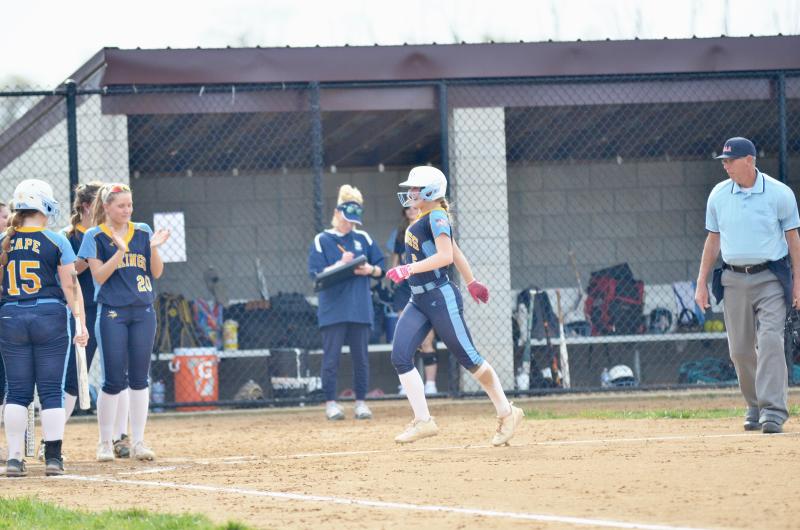 Vikings shortstop Ava Calciano smashed a liner over the fence in the top of the third to give Cape a 2-0 lead.