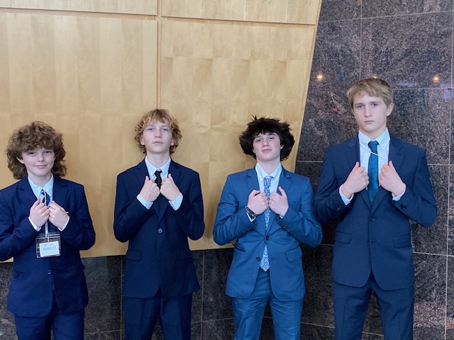 Students (l-r) Trizton Willey, Cody Williamson, Quinn Kluchnik and Carson Tuer defended Mariner BPA’s history as a middle-level administrative support team powerhouse by finishing third and becoming Mariner’s first all-male administrative support team to compete at nationals. Mariner BPA has finished in the state top three for the past six years, and the national top five for the past three.
