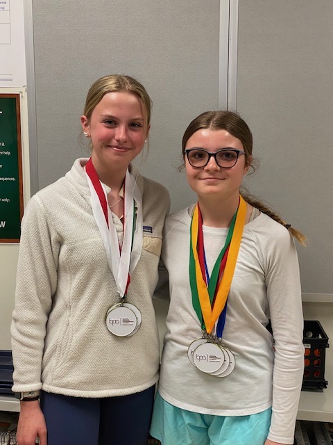 By each securing five medals, Hannah Wells, left, and Daisy Hughes tied the school record to become the most awarded members in chapter history. They now look to break that record, and possibly the district’s, while in Chicago.