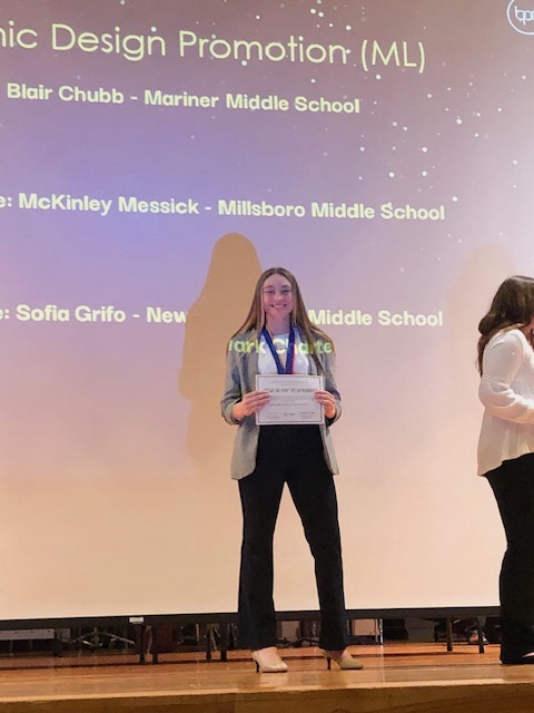 Blair Chubb used her knowledge of color theory, design and Orlando to finish first in graphic design promotion. She looks to improve upon her 2023 national debut with a first-place title this year in Chicago.