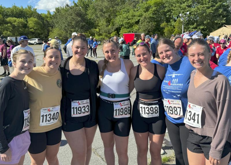 Bride-to-be Grace Wise, center, is surrounded by (l-r) Dana Prdychodzien, Jenna Crowley, Nina Palumbo, Camdyn Lehman, Stella Wise and Autumn Troy.