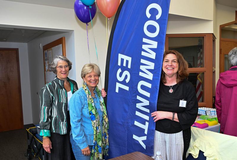 Shown are (l-r) advisory board Chair Kate Cauley and advisory board members and volunteer teachers Janet Palmisano and Missy Ludlum.