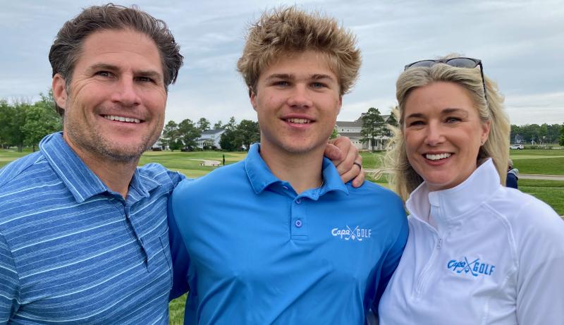 Cape senior Luke McCarthy is shown with his parents Shane and Erin at the Senior Day match May 14 against Padua Academy and Hodgson Vo-Tech at Rehoboth Beach CC. This was McCarthy’s first and only season for the golf team, and he made great progress, twice contributing to the team scoring.
