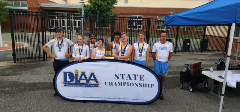 The Cape unified track and field team claimed its second state title in three years May 18. Tony Palmer, Connor Pencek and Elle Nauman finished in first in at least one event, while Jaxon Benton, Alejandro Alvarez-Roman, Carrie Reed, Laiya Ward and Brooke Kochinsky all had top-three finishes. SOURCE: DIAA