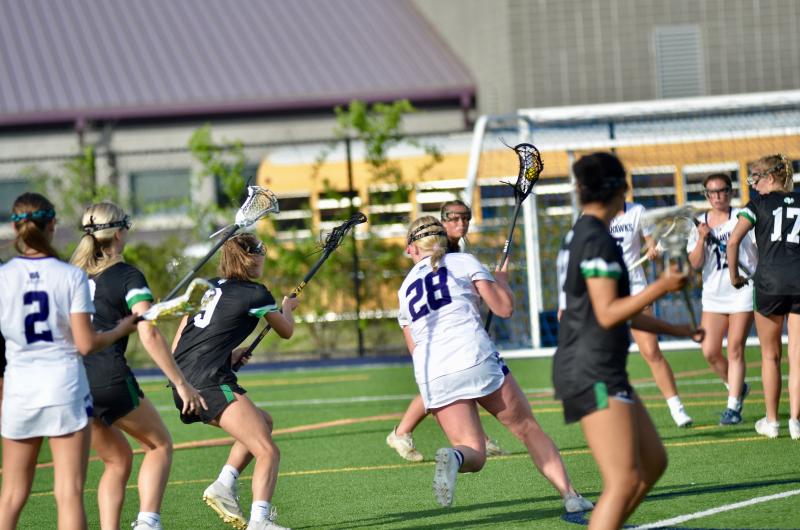 Seahawks senior Callie Short completes her hat trick with her third goal scored in rapid succession.