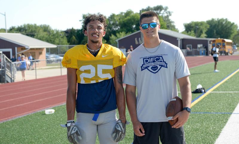 Lex Wescott and Brenn Scott represent the Vikings football squad. Scott is unable to play due to injury.