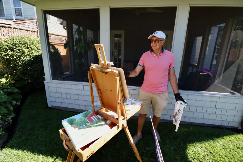 Artists from the Cape Artist Gallery painted the gardens during the tour. George Farrah created a portrait of Bob Hansen and Kevin Mallinson’s garden on W. Third Street.