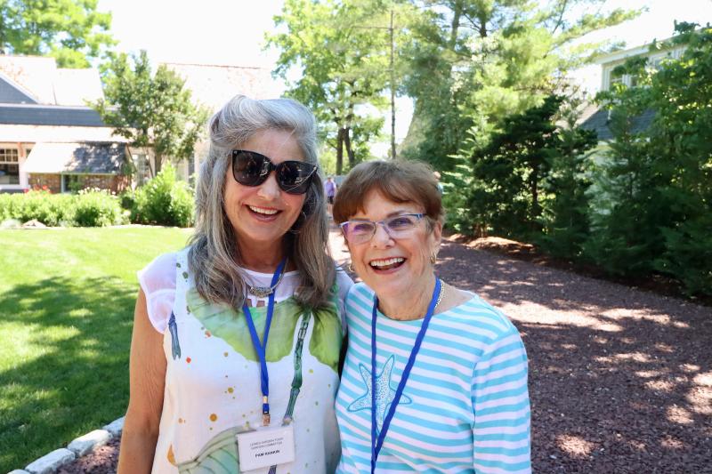Pam Rankin, left, and Carolyn Marshall were this year’s co-chairs of the Lewes Garden Tour. They stopped for a photo at stop No. 5 on Pilottown Road.