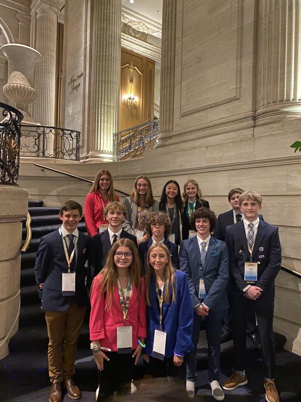 Mariner BPA received the national Chapter Award of Excellence for its commitment to leadership development, community service and membership experience. The team comprises in back (l-r) Natalie Arseneau, Blair Chubb, Kate Dowd, Hannah Wells and Logan Copp. In the middle are Isaac Stuart, Cody Williamson, Trizton Willey, Quinn Kluchnik and Carson Tuer. Daisy Hughes, left, and Linley Draper are in front.