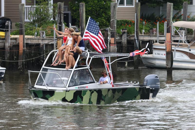 Nate Landis’ boat was an unofficial entry in the parade, but provided a great seat for the passengers.